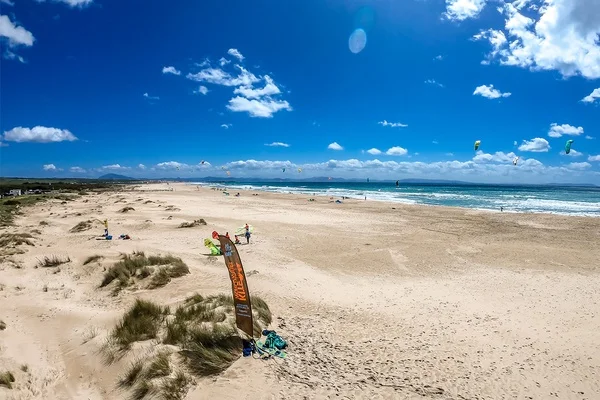 Kites on Los Lances Beach, Tarifa Stock Photo - Alamy